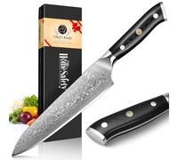 Damascus Chef Knife, 20.4 cm Damascus Chef's Knife Made of 67 Layers of VG10 Damascus Steel, Kitchen Knifes with G10 Handle - Sharp & Balanced, Gift Box, for Home Restaurant