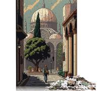 Damascus Pixel Art Jigsaw Puzzles Puzzle for Adults Kids. 1000 Piece Impossible Challenge Toy Educational Games Home Decoration for Educational Games Gifts 1000pcs (38x26cm)