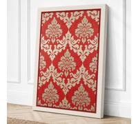 Damask Botanical Canvas Wall Art Print 18x12 Inch (46 x 30 cm)