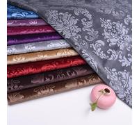 Damask Element Velvet Fabric Embossed Velvet Fabric for Upholstery Cushions tablecloths DIY Crafts Sewing Draping Sold by The Meter(Color:5 Burgundy)