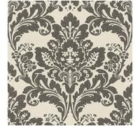 Rasch Charcoal Gold Cream Damask Pattern Floral Paste The Wall Wallpaper