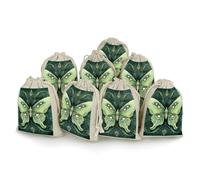 Damask Luna Moth 8 Pcs Drawstring Pouches Cute Jewelry Pouches Sachet Bag Gifts Bags for Party Home Supplies
