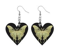 Damask Luna Moth Novelty Women's Dangle Earrings Fashion Printed Wood Earring Drop Pendants Jewelry