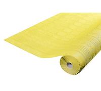 Damask paper disposable tablecloth in a roll 25 M long X 1.18 M wide - Damask paper with a chic and classic universal pattern - yellow (bright)