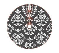 Damask Pattern Print Christmas Tree Skirt Festive Decoration For The Perfect Holiday Ambience
