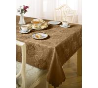 Emma Barclay Damask Rose - Jacquard Table Cloth in Coffee - 52x52 (132x132cm)