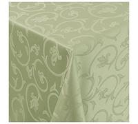 Damask Tablecloth Non-Iron Baroque Jacquard Tablecloth Design Available in Assorted Sizes and Colours, 100 % polyester, Lind-Grün, Eckig 80cmx80cm
