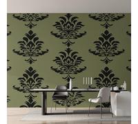 Damask Wallpaper for Living Room, Victorian Baroque Wall Mural for Bedroom 366x254 cm, Non-Woven Photo Wallpaper, Home Decor D&O101