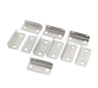 Damavat 10 Pcs Home Office Silver Tone Metal Right Angle Drawer Lock Strike Plate