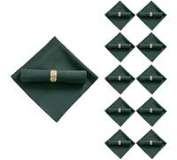 Damavat 10Pcs 48X48cm Polyester Cloth Napkins for Restaurant Wedding Banquet, Dark Green