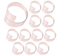 Damavat 12Pcs Rose Gold Metal Table Decor Napkin Ring Holder Spring for Wedding Setting Valentine'S Day