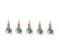 Damavat 5PCS EC11EBB24C03 Dual Encoder with Switch 30 Positioning Number 15 Pulse Point Handle 25mm