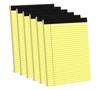 Damavat 6 Pack Yellow Note Pads 8.5 X 11.75Inch Narrow Ruled Lined Writing Note Pads Yellow Paper Pads College Ruled Note Pad Well-Made