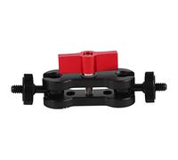 Damavat Aluminum alloy Multi-Function Dual Ball Head Hot Shoe 1/4 inch Tripod Magic Arm Mount Adapter DSLR Camera Accessory for Monitor LED Light Red