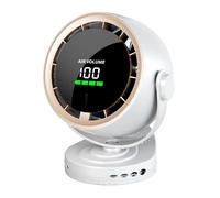 Damavat Digital Display Desktop Fan Mini Digital Display Desktop Remote Control Fan 720° Rotation Adjustable Clip-on Fan Office High Speed Turbine Powerful Fan White