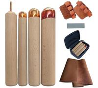 Damavat Obsidian Crafting Tool Knapping Tools Kit Dragon Crystal Stone Age Toolkit Pressure Flaker,Copper Boppers for Both Pros