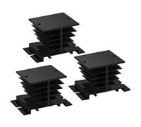 Damavat Solid State Relay Heat Sink,3PCS Aluminum Heatsink PID Temperature Controller Heat Sink for Solid State Relay and SSR Radiator Module Black for SSR-10,25,40A