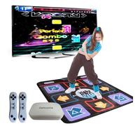 Damcoola Dance mat game console, suitable for children and adults, music electronic dance mat TV game console, dance game toy gift, suitable for boys and girls aged 3 and above, blue
