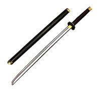 damdos Halloween Prop for Katana Weapon Cosplay Sword Roronoa Zoro PU Rubber Samurai Swords Birthdays Gifts (Black)