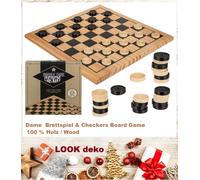 Dame Board Game 100% Wood Board Game Approximately 28.5x28.5 Cm In Gift Box