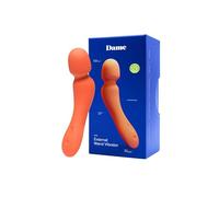 Dame Products Min Mini Wand - Compact External Vibrator with Flexible Head - 5 Speeds, 5 Patterns - USB-C Rechargeable, Waterproof, Body-Safe Silicone - Designed by Women - Papaya