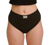 DAME Reusable High Waist Period Pant Black Size 14 - Soft Organic Cotton Knickers for Women. Secure, Absorbent, Hypoallergenic Underwear.