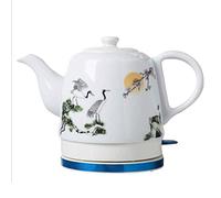 DameCo Bollitore elettrico in ceramica Teiera acqua senza fili da 1,2 litri Spegnimento automatico in rapida ebollizione Cina Stile vintage (volo con gru bianca) Bollitore acqua interesting