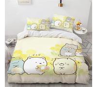 DAMEGA Japanese Cartoon Anime Sumikko gurashi Bedding Set Kawaii 3D Printed Duvet Cover Set Cute Bed Set Single Double King Size Bedroom Decor