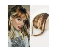 Damen Clip-In Bangs Fake Hair Extensions in Golden Chestnut Heat-Resistant Synthetic Fiber for Dating(MN86-12H613)