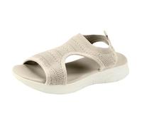 Damen Komfortsandalen aus Mesh, offene Zehen Sandalen mit niedrigem Keilabsatz, leichte Freizeitschuhe fr Sommer Urlaub Strand und Spaziergänge luftigem Tragegefhl täglich (8)
