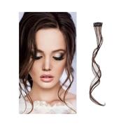 Damen Long Side Air Bangs Wavy Curly Clip In Fringe Bangs Wig Front Side Bangs for Women for Dating(2-33,14inches)