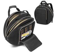 Damero 22" Cymbal Bag, Double Layer Cymbal Case with 6mm Interior Padded Divider, Handles and Backpack Straps for Drum Cymbals and Accessories