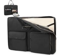 Damero Art Portfolio Case 24 x 36, A2 Artist Portfolio Bag Poster Board Storage with Shoulder Strap, Artwork Carrying Tote Bag for 4k 8k Sketching and Drawing Painting Supply, Black, Black, Durable