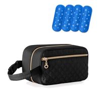 Damero Breastmilk Cooler Bag with 4 Ice Packs, Breast Milk Cooler Travel Bag Breastmilk Storage Bag Cooler for Breastfeeding Working Mom, Black