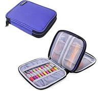 Damero Crochet Hook Case with Mesh Pockets for Various Needles, Purple