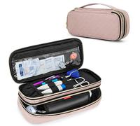 Damero Double Layer Stethoscope Case Compatible with 3M Littmann/ADC/Omron Stethoscope, Stethoscope Carrying Case Travel Bag for Nurse Accessories, Misty Rose