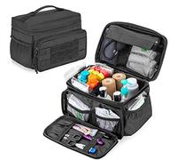 Damero First Aid Kit Bag - Empty Emergency Trauma Organizer, Medical Supplies for Home, Hiking, Camping - Compact and Stylish in Black
