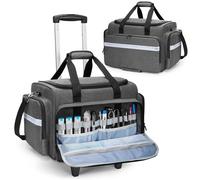 Damero Large Rolling Medical Bag with Detachable Trolley, Grey