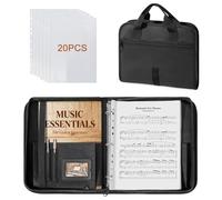 Damero Music Folder, Sheet Music Holder with Adjustable Handle, Music Binder with 20 Binder Sheets for Paino, Choir Singer, Stage Performance