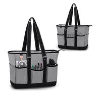 Damero Nurse Bag with Mulitiple Compartments,Large Capacity Nurse Tote Bag with Padded Laptop Sleeve,Portable Utility Bag for Working Women, Teachers, Nurses, Accountants, Grey