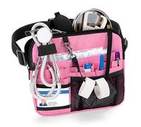 Damero Nurse Vet Pouch Waist Bag with Medical Gear Pockets,Nurse Fanny Organiser Tool Belt for Stethoscopes and Nurse Accessories, Pink