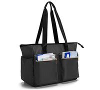 Damero Teacher Bag, Teacher Utility Tote with Compartment and Multiple Pockets, Laptop Shoulder Bag Carrying Case for Women and Men, Black