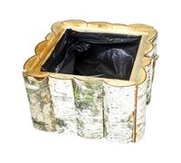Damian-Wiklina Birch pot, Birch box, Wooden garden box Wooden pot for living with foil inside the pot (50 x 50 H 15 cm)