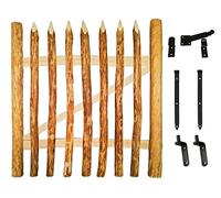 Damian-Wiklina Haselnut Gate for Hazelnut Fence with Accessories (H 90 cm / 7-8 cm Slatted Spacing)