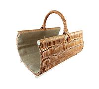 Damian-Wiklina Wicker Fireplace Basket, Rectangular, Brown, 60 x 48 x 48 cm