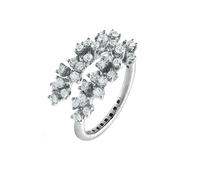 Damiani Mimosa 18ct White Gold 0.71ct Diamond Flexible Crossover Ring - L (12)