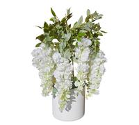 Damich artificial wisteria , made of rubber, white pot, 3pgrk2, white