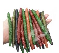 DAMIDEL 30 Pcs 5.5" /0.35oz,4"/0.2oz Senko Wacky Worms Soft Fishing Lures，Classics/Soft,5 Colors Mixed Kit Plastic Worm Stick Baits for Bass Freshwater Saltwater Fishing (Worm-10cm)
