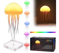 DAMIGHT Jellyfish Lamp, RGB Gradient Jellyfish Bedside Lamp, Voice Control & Dancing Tentacles, LED Rechargeable Jelly Fish Table Light for Home Office Decor(B)