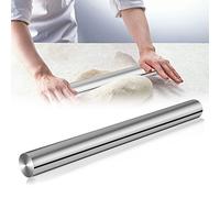 DAMIGRAM Stainless Steel Rolling Pin, Metal Rolling Pins for Fondant, Pie Crust, Baking Dough Pizza Pie Cookies etc. - 40CM / 15.7 Inches Length